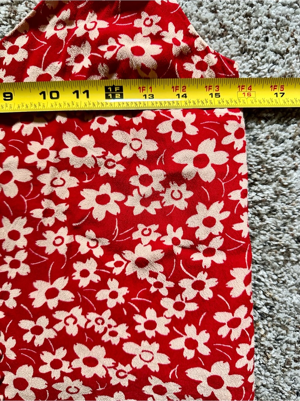 Madewell Red Floral Button-Front Camisole with Cream Print - Picture 4 of 5